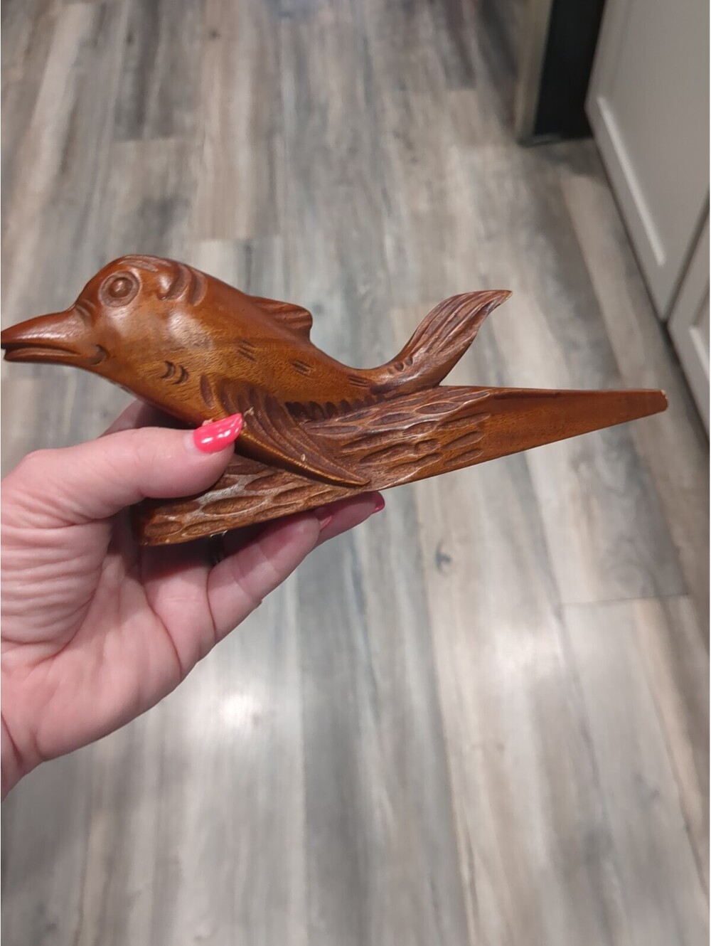 Wooden Carved Dolphin Door Wedge Stop Hand Carved